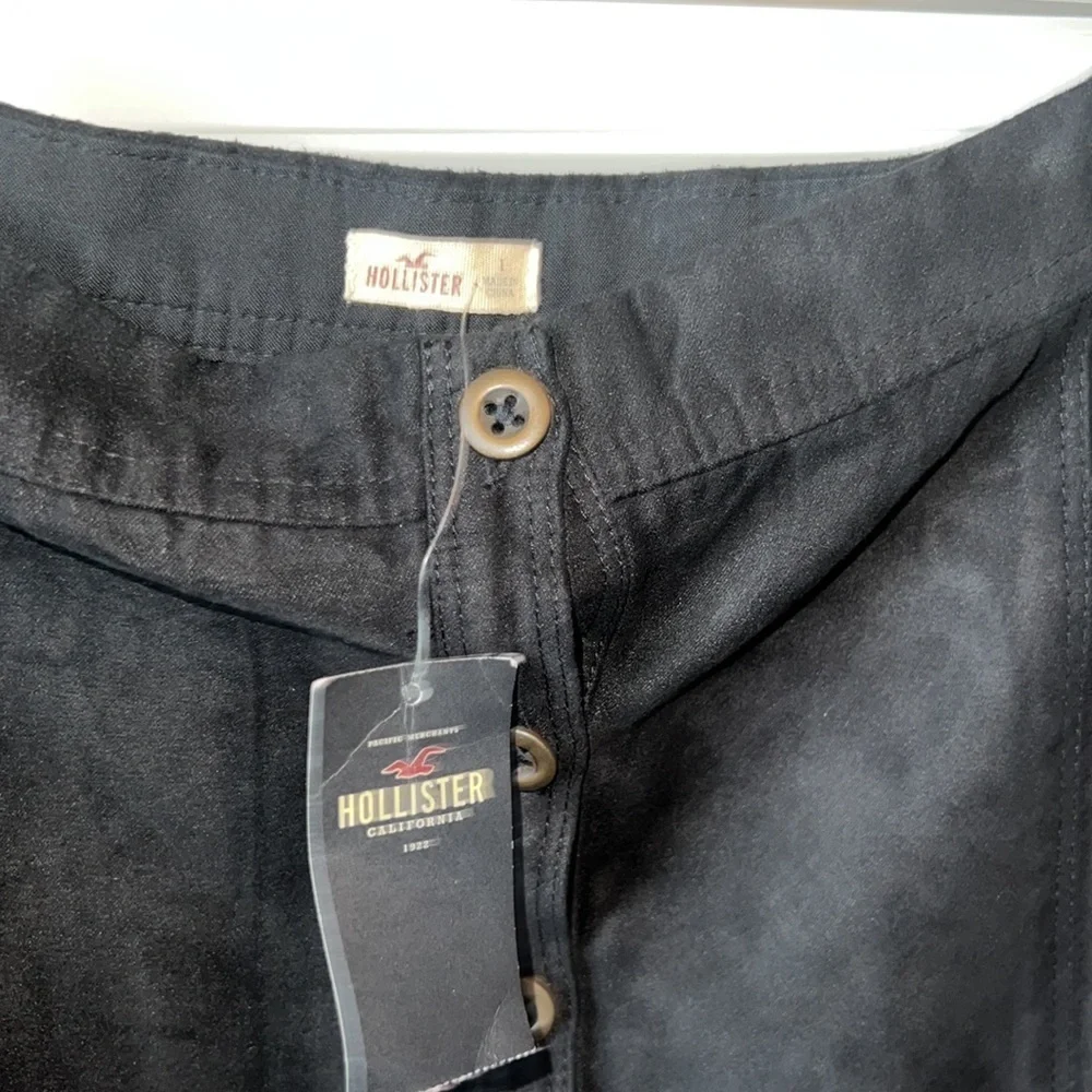 Hollister Suede Like Black Mini Skirt